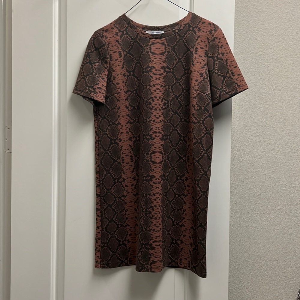 Zara - Snake Skin T-Shirt Dress